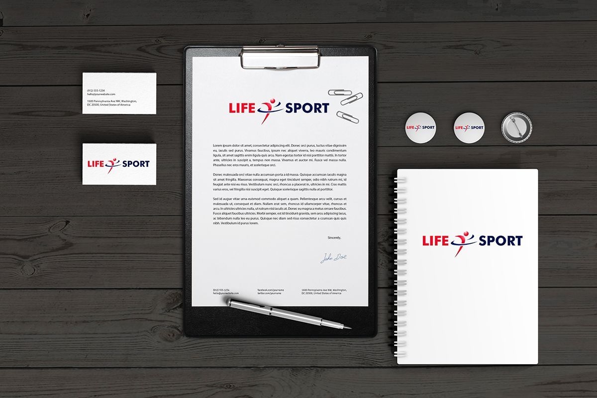 Разработка логотипа и фирменного стиля "Life Sport"