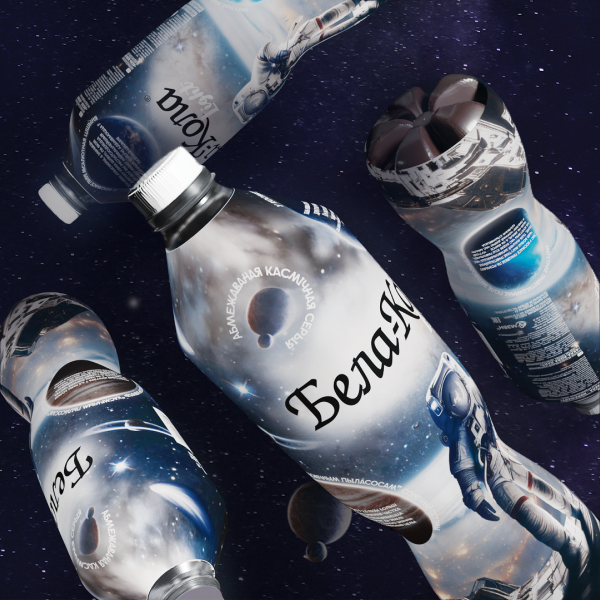 Дизайн лимитированной серии напитка, посвященной Дню космонавтики