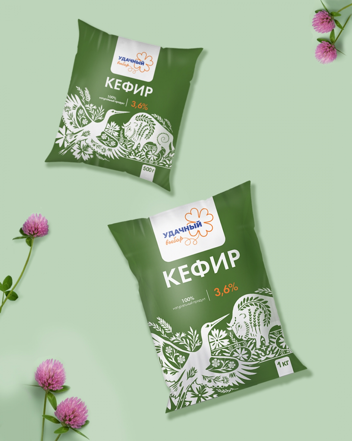 Редизайн упаковки молочной продукции бренда «Удачный выбор»